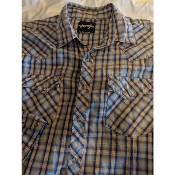 Wrangler Other - Vintage Wrangler Western Plaid Pearl Button Snap Shirt Medium 42